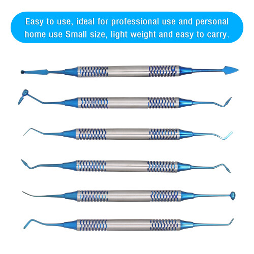 6x Titanium Dental Resin Spatula Thick Handle Set 1