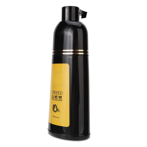 (Black 400ml) 400ml Natürlicher Schwarzer Haarfärbeshampoo 2