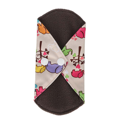 (N5) Cloth Menstrual Pad Reusable Charcoal Bamboo 18x18cm