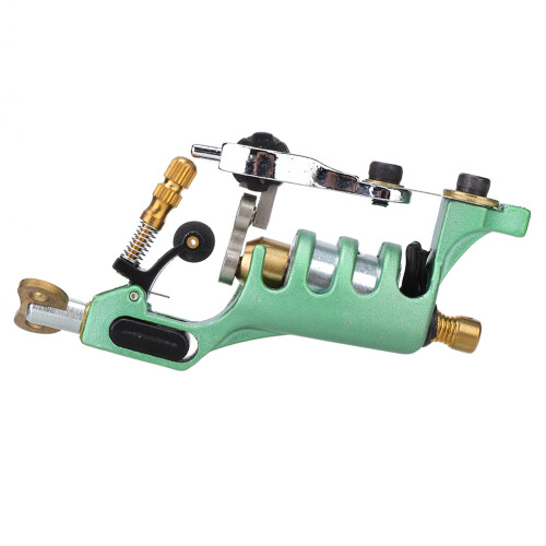 (Green) Alloy Rotary Tattoo Machine Strong Motor Liner Silver