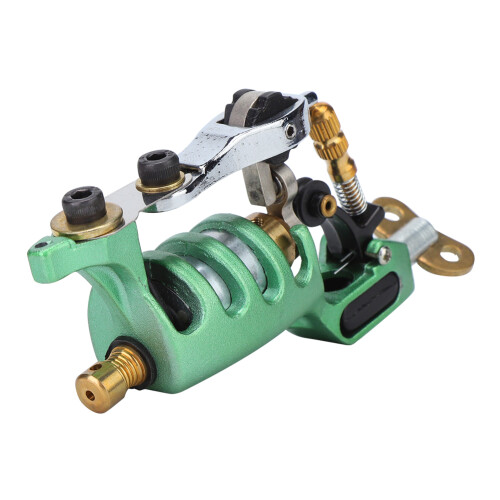 (Green) Alloy Rotary Tattoo Machine Strong Motor Liner Silver 2