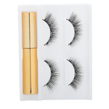 (2 Pairs of 3D-02 Eyelashes + Eyeliner) 2x5 Magnet-Wimpern Set wasserfest mit Liner