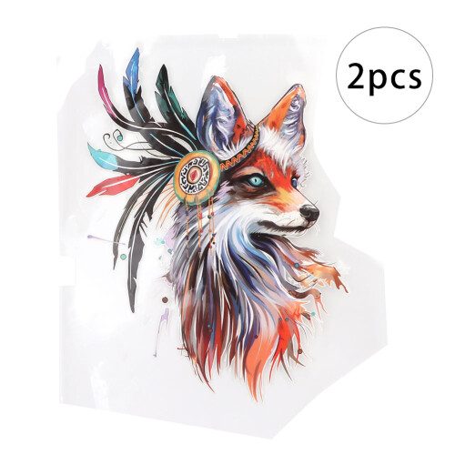 (Colour Fox) 2pcs Tier-Muster Aufnäher 3D Bügelbilder für Kleidung