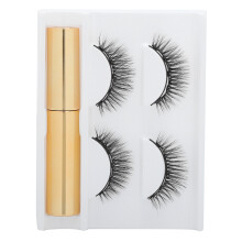 (2 Pairs of 3D-01 Eyelashes + Eyeliner) 2x5 Magnet-Wimpern Set wasserfest mit Liner