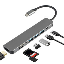 7-in-1 USB-C-Hub aus Aluminium 4K 30 Hz HDMI SD TF