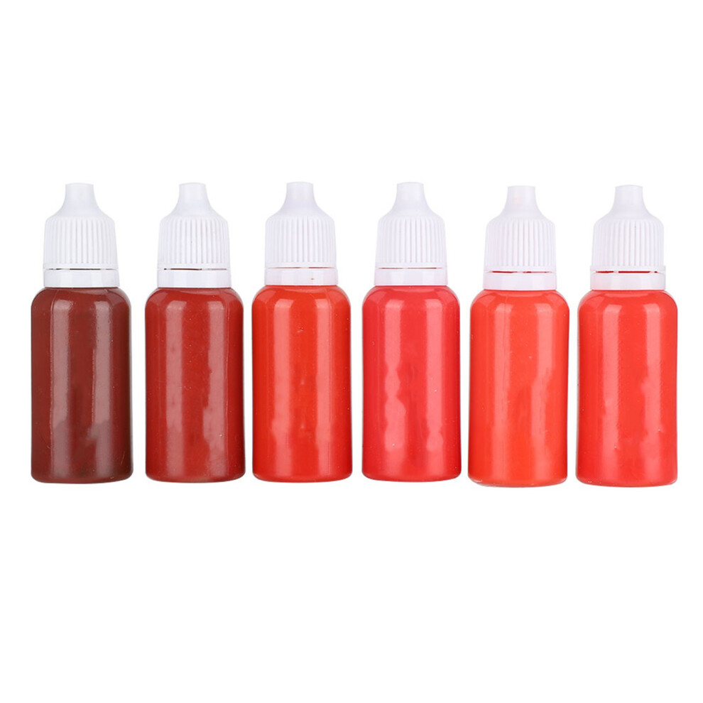 (Lip Set ) 6pcs Semi Permanent Tattoo Pigment Plant Extract Makeup Ink Lip Set