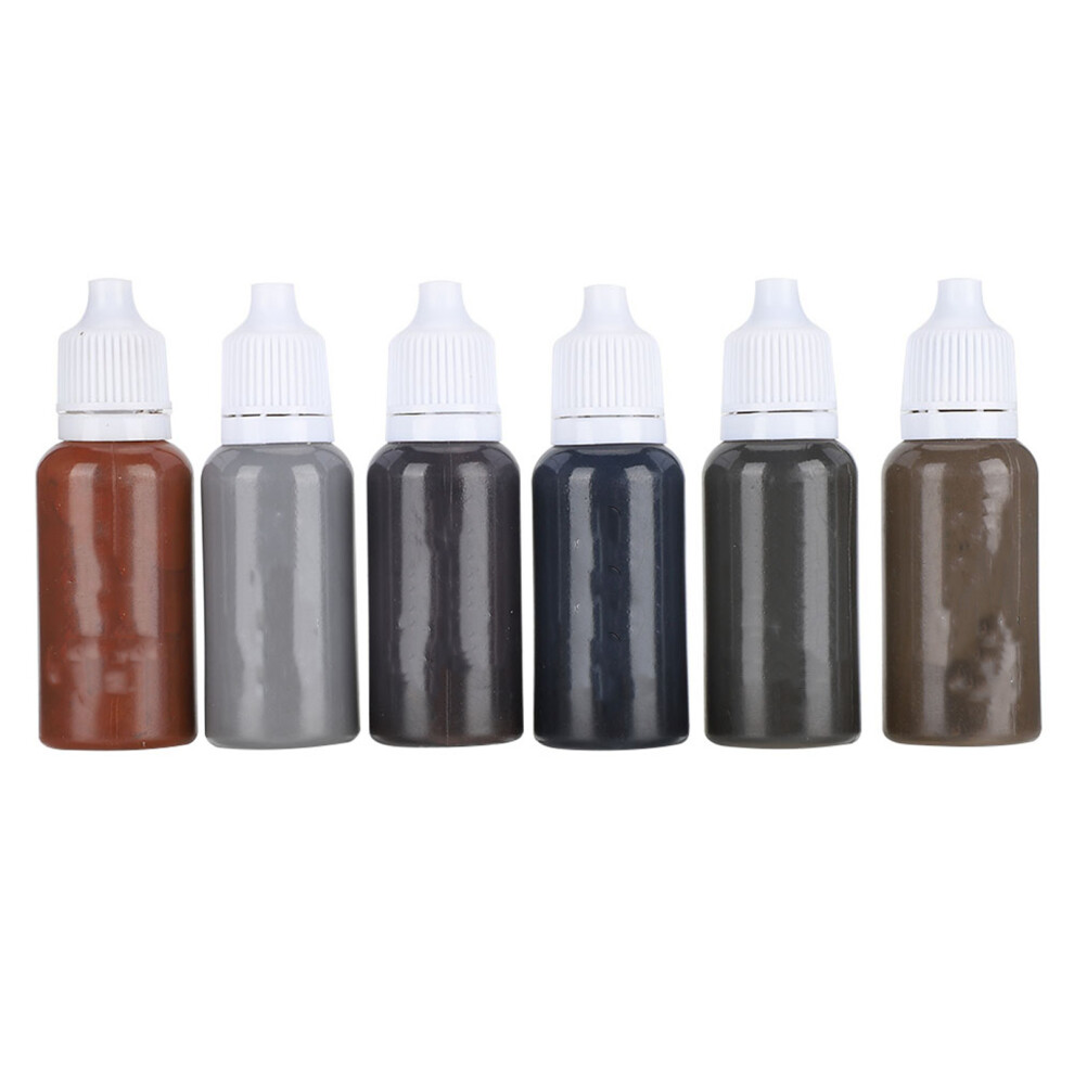 (Eyebrow Eye Liner Set ) 6pcs Semi Permanent Tattoo Pigment Plant Extract Makeup Ink Lip Set