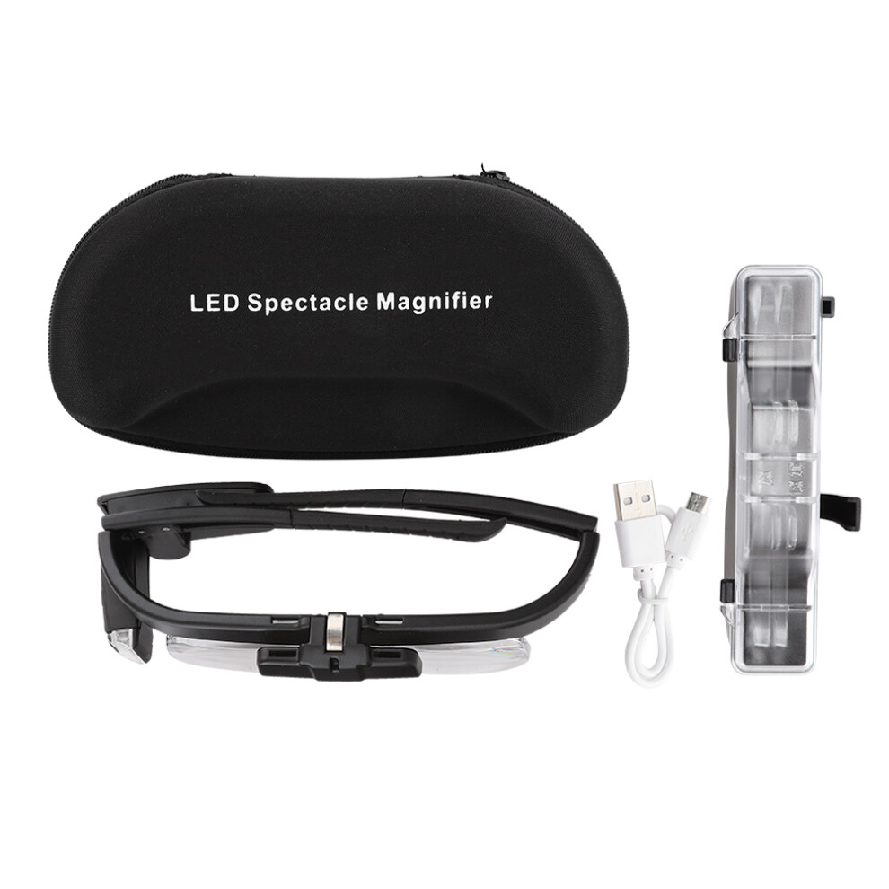 4.5x Adjustable LED Magnifier Glasses for Reading