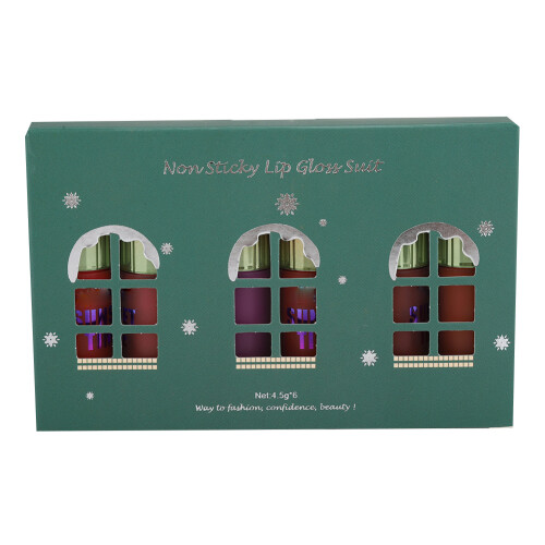 6er Matte Langlebige Lipgloss-Set Weihnachtsgeschenk