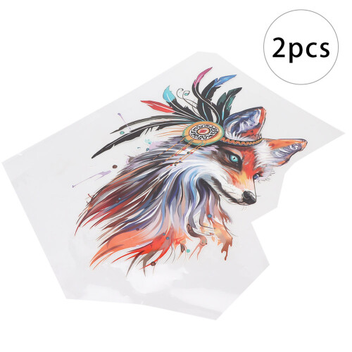 (Colour Fox) 2pcs Tier-Muster Aufnäher 3D Bügelbilder für Kleidung 1
