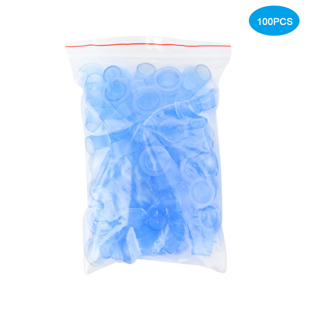 Blue (Large) 100Pcs Bag Semi Permanent Eyebrow Tattoo Pigment Cup Large