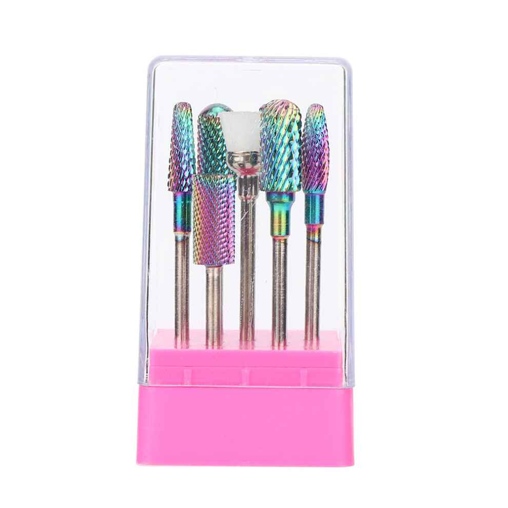 (Colour Tungsten Steel Grinding Heads Set) 7Pcs Tungsten Steel Nail Grinding Heads For Dead Skin Removal 448787243515