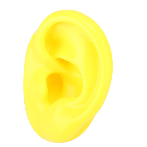 (Yellow) Yellow Soft Silicone Human Ear Model Teaching Aid