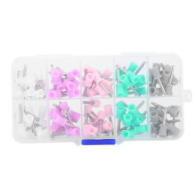 100x Gummi-Stahl-Zahnpolierbecher farbig mit Box