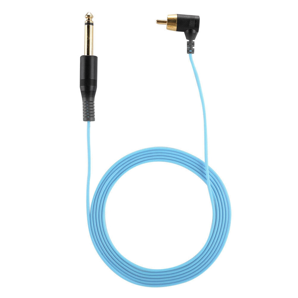 Right Angle Tattoo Clip Cord RCA Cable Blue