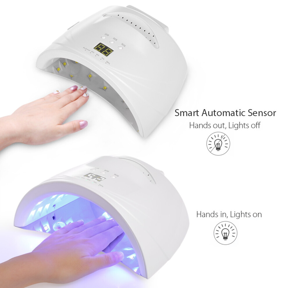 48W LED UV Cordless Nail Lamp Rechargeable Gel Dryer for Nails