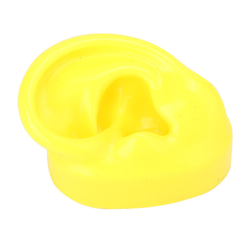 (Yellow) Yellow Soft Silicone Human Ear Model Teaching Aid 1