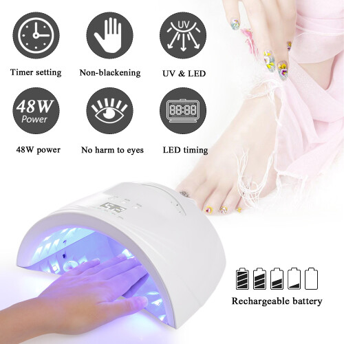 Lampada UV LED 48W Cordless Ricaricabile per Unghie 1
