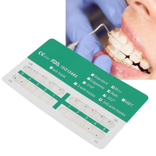 20pcs Ceramic Orthodontic Brackets Roth 0.22 3-4-5 Hooks 2