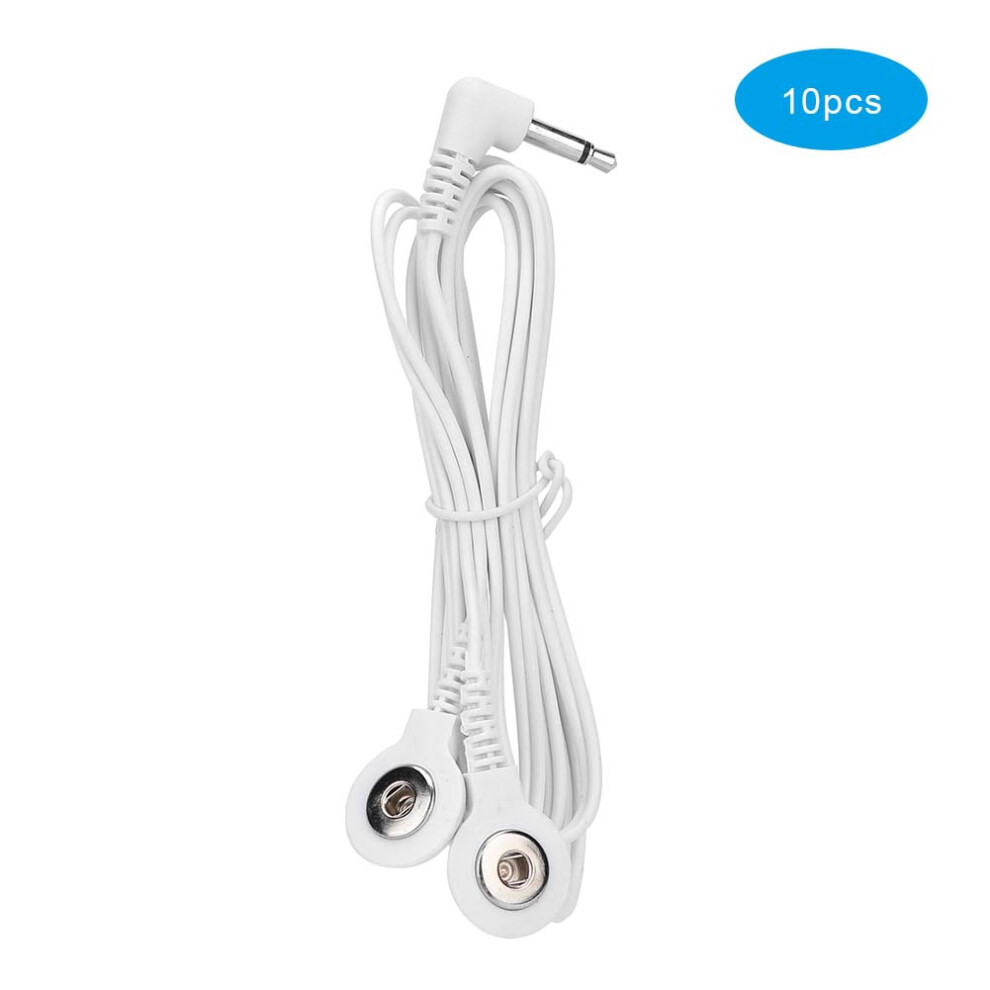 10pcs 3.5mm Electrode Lead Wires for TENS Unit (2 Buttons)