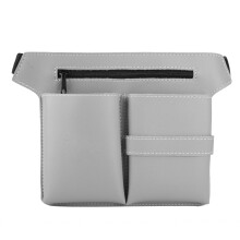 Barber-Scherenhalter-Taschenhalter-PU-Leder-Silber