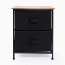 (Black, 6 Drawer) OHS Drawer Storage Fabric Unit Home Bedroom Office Living Room Halwway Entryway Decor Display Cabinet Brooklyn 2, 3, 4, 5, 6 Drawers