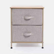 (Beige, 5 Drawer) OHS Drawer Storage Fabric Unit Home Bedroom Office Living Room Halwway Entryway Decor Display Cabinet Brooklyn 2, 3, 4, 5, 6 Drawers