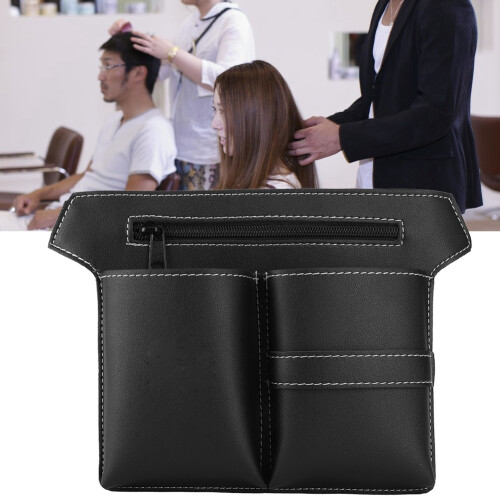 Friseur-Scherenhalter-Taschenhalter-PU-Leder-Schwarz 2