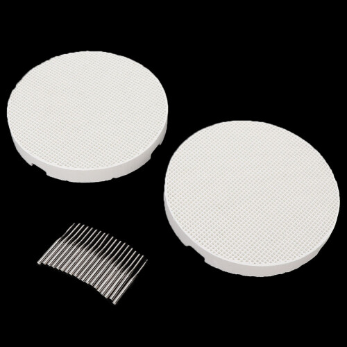 2 Vassoi Tonda con 20 Spilli Metallici Dentali 1