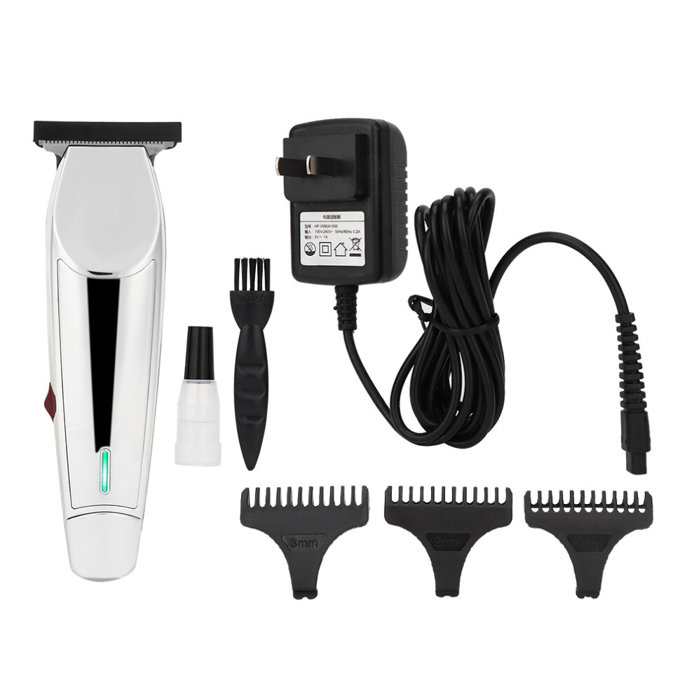 Silver Electric Hair Clipper Rechargeable Trimmer