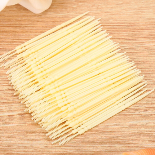 100st dubbele tanden floss pick geel 2