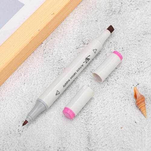 Dubbele Eind Tattoo Positioneer Pen (Roze) 2