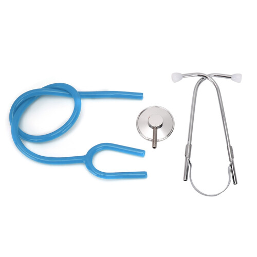 Single Head Stethoscope Aluminium Alloy Heart Lung Sky Blue
