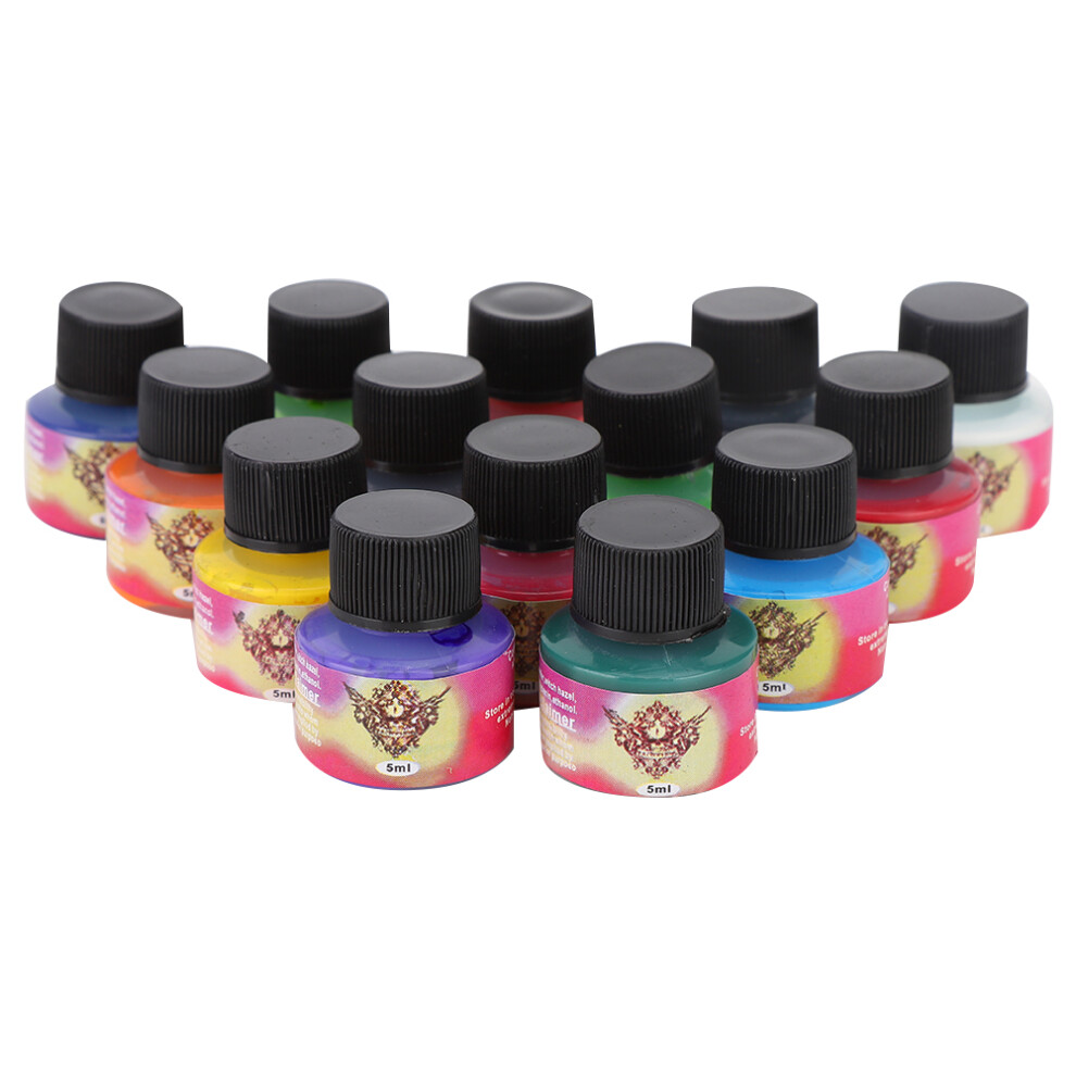 14 Colors Tattoo Inks Set Long Lasting Pigment Practice Accessory
