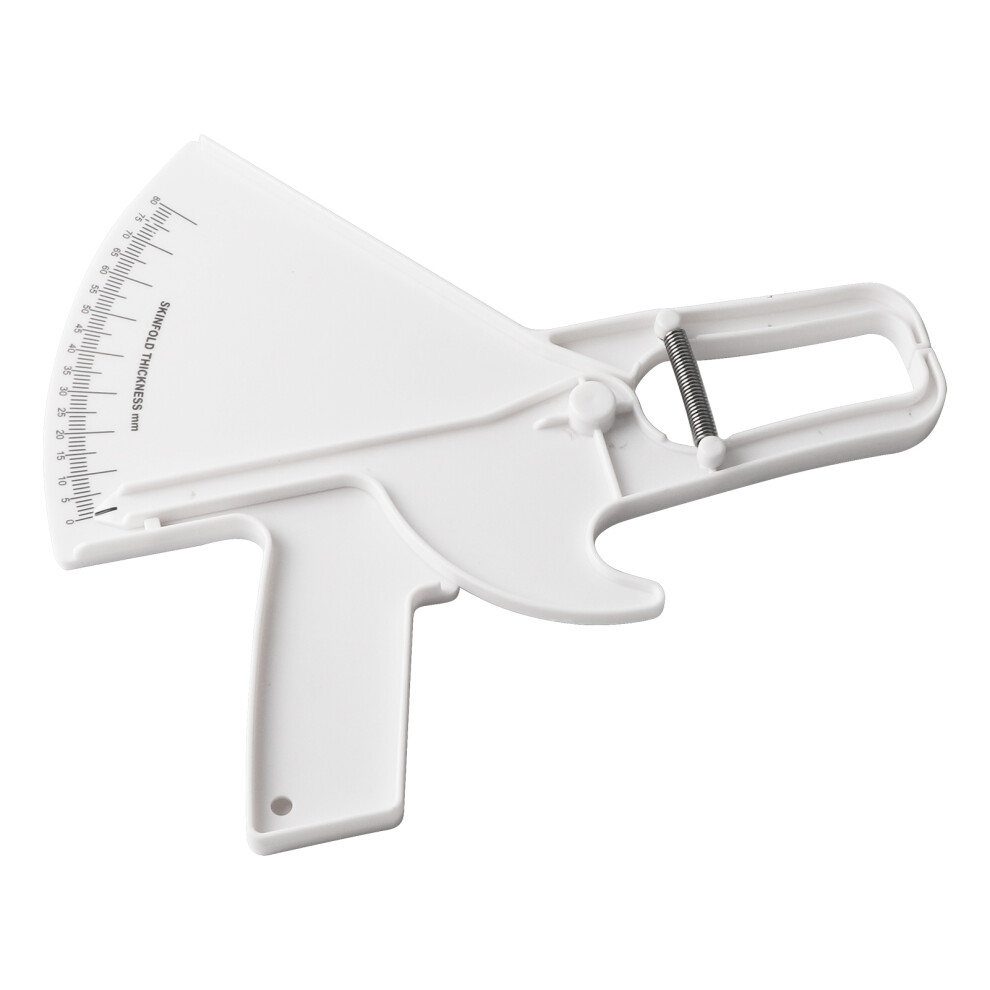 White Body Fat Caliper Tester Fitness Skinfold Measure Tool (White)