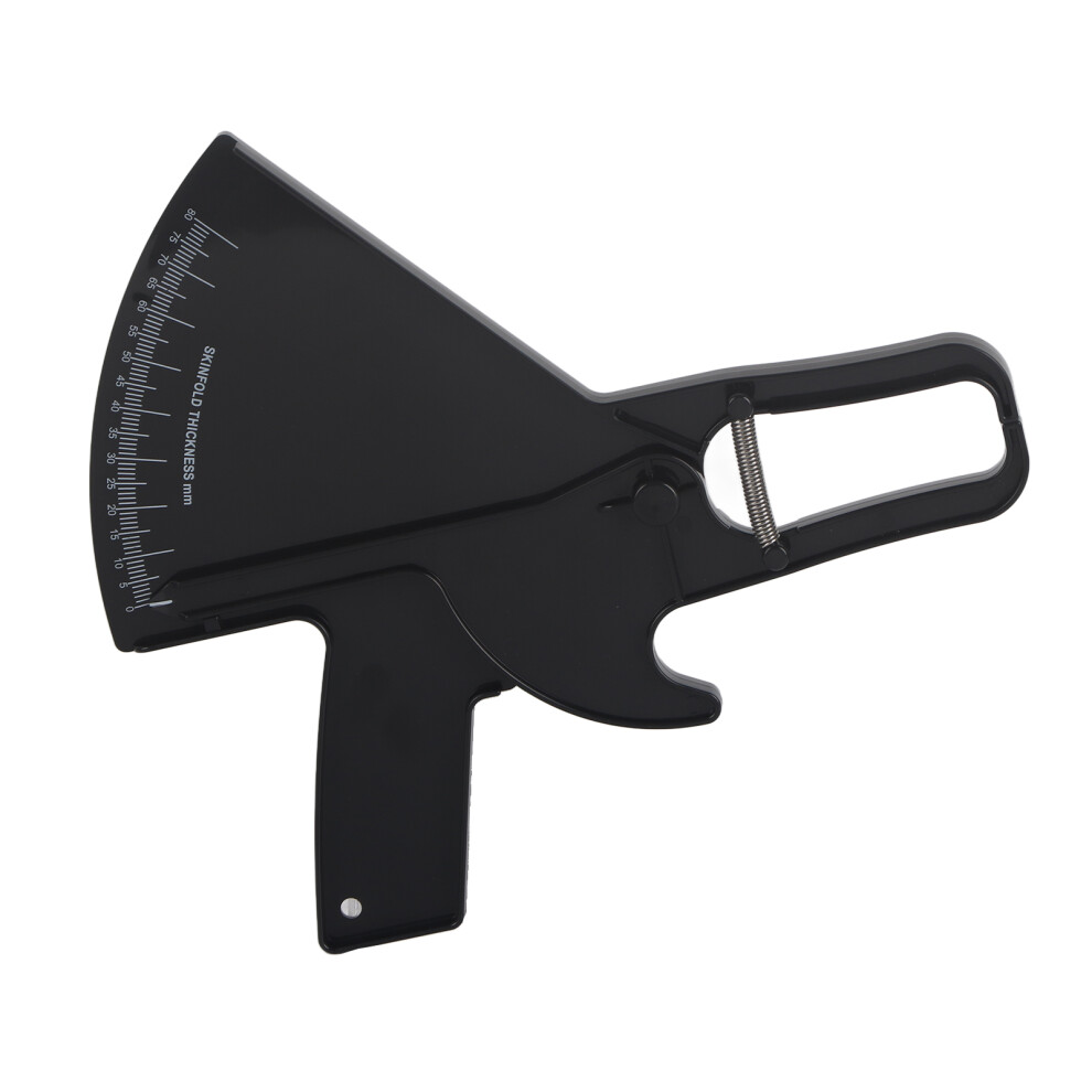 Black Body Fat Caliper Tester Fitness Skinfold Measure Tool (Black)