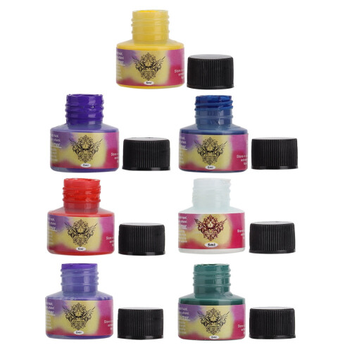 7 Farben Tattoo-Tinte Set Lang anhaltend Anfänger 2