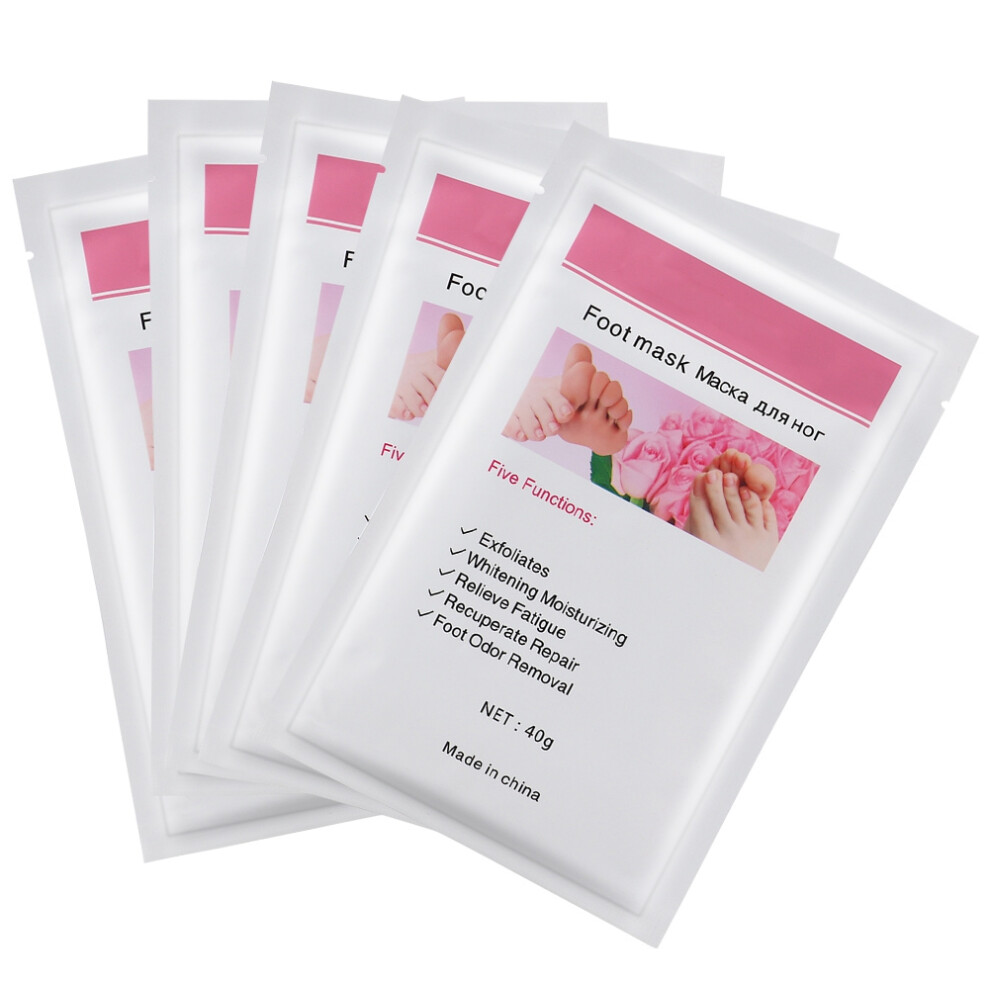 White 5Pcs Moist Foot Exfoliation Mask Dead Skin Care