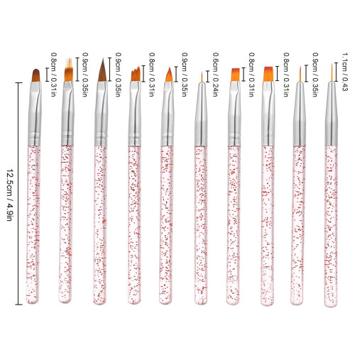 10er Set UV Gel Nagelbürste mit Spitzen