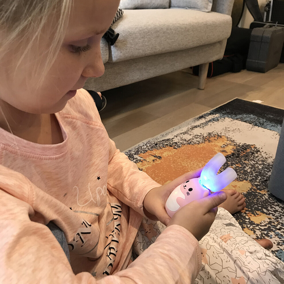 Lanbeibei Kids Electric Toothbrush 3Mode Rechargeable U-Shape Silicone
