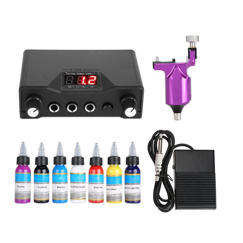 Profi-Tätowiermaschine mit Fußschalter Set 2