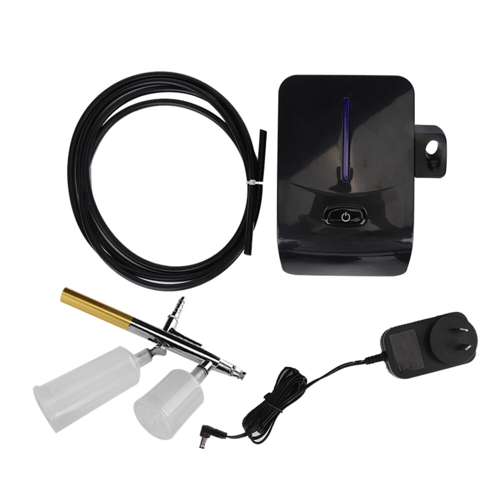 Black Mini Air Compressor Airbrush Oxygen Sprayer Skin Moisturizer