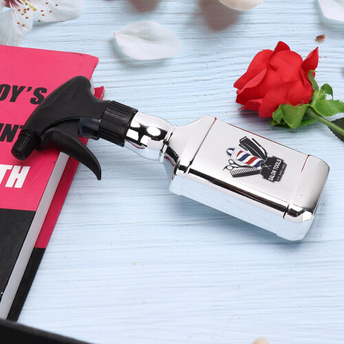 High Pressure Hair Spray Bottle Salon Tool Silver 2