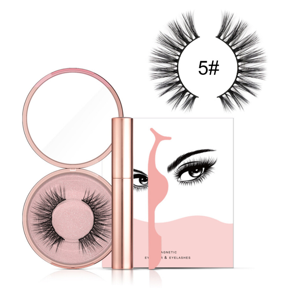 Magnetic Liquid Eyeliner 3D False Lashes Set Magnet Tweezers 05#