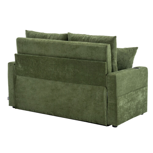 Living And Home 2 Seater Sofa Bed with Cup Holders and Pillows 2