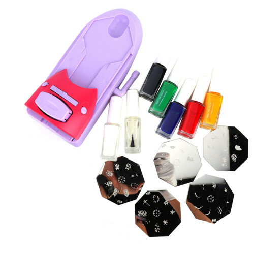DIY Nail Art Stamp Plate & Enamel Kit 1