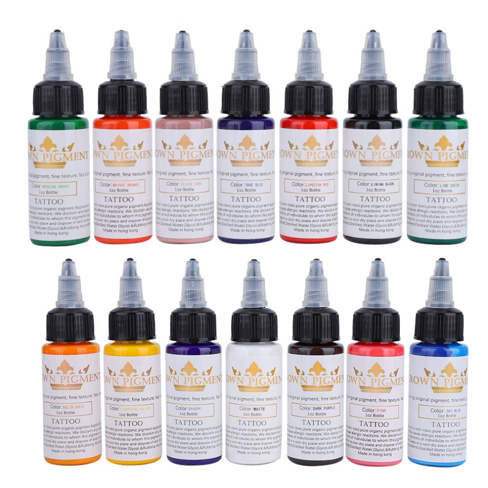 14 Colors Semi Permanent Tattoo Ink Set Eyeliner Lip Eyebrow
