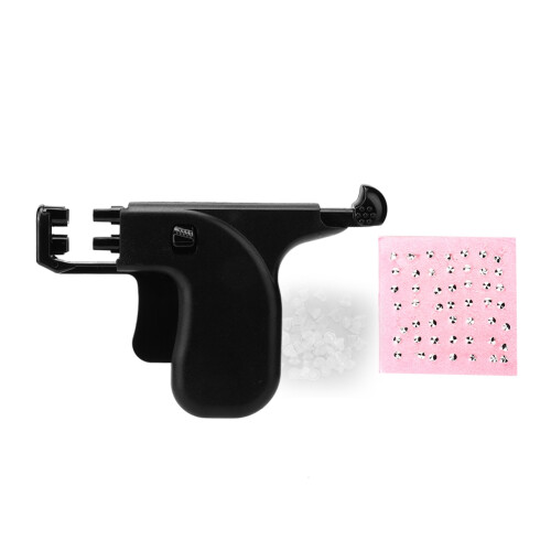 Black Plastic Ear Body Piercing Punch Tools Professional Kit