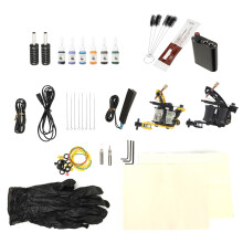 Tattoo-Set für Einsteiger: Netzteil, Tinte, Nadeln, Shader & Liner