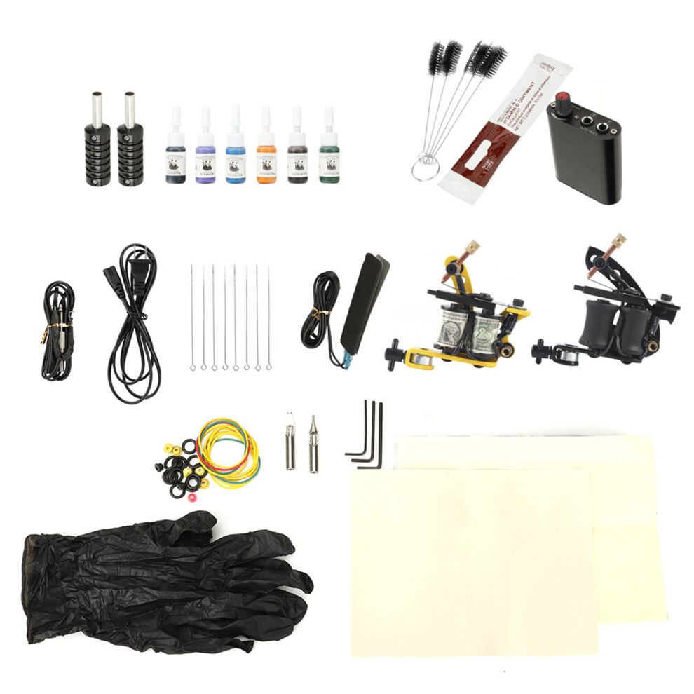 Tattoo Kit for Beginners Power Supply Inks Needles Shader Liner